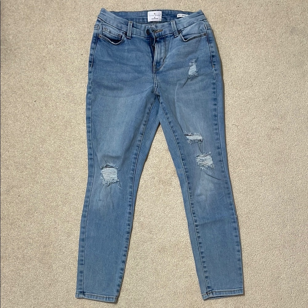 Blue Distressed Women Jeans